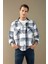 Lacivert Relax Fit Polo Yaka Kareli Oduncu Flanel Pamuklu Uzun Kollu Gömlek Z0639AZ24AU 3