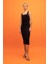 Bodycon Vücuda Oturan Basic Düz Kare Yaka Fitilli Kaşkorse Kolsuz Midi Elbise Z7577AZ23SM 2