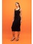 Bodycon Vücuda Oturan Basic Düz Kare Yaka Fitilli Kaşkorse Kolsuz Midi Elbise Z7577AZ23SM 3