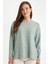 Relax Fit Bisiklet Yaka Fitilli Kaşkorse Yırtmaçlı Basic Düz Sweatshirt B2205AX24AU 1