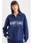 Relax Fit Polo Yaka Baskılı Kalın Sweatshirt D5296AX24AU 1