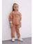Kız Bebek 2'li Takım Baskılı Bisiklet Yaka Sweatshirt Üst Beli Lastikli Eşofman Altı D0815A524AU 1