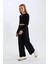 Kız Çocuk Wide Leg Geniş Bol Paça Pamuklu Cepli Siyah Pantolon C8777A824AU 3