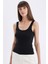 Siyah Slim Fit Dar Kesim U Yaka Ribana Basic Düz Atlet C0095AX24AU 1