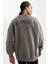Fit NBA Los Angeles Lakers Oversize Geniş Kalıp Bisiklet Yaka Kalın Sweatshirt C9254AX24AU 1