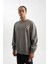Fit NBA Los Angeles Lakers Oversize Geniş Kalıp Bisiklet Yaka Kalın Sweatshirt C9254AX24AU 3