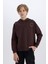 Erkek Çocuk Oversize Geniş Kalıp Baskılı Kapüşonlu Sweatshirt D3967A824WN 5