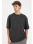 Loose Fit Bisiklet Yaka Kısa Kollu Ağır Kumaş Basic Düz Tişört B4844AX24AU 1