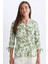 Regular Fit Apaş Yaka Desenli Terry Cotton Yarım Kollu Gömlek D4628AX24HS 1