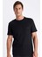 Regular Fit Bisiklet Yaka Nakışlı Kısa Kollu Siyah Tişört C4134AX24SM 1