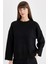 Oversize Geniş Kalıp Bisiklet Yaka Basic Düz Triko Kazak D0036AX24WN 1