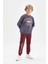 Erkek Çocuk Oversize Geniş Kalıp Bisiklet Yaka Yazı Baskılı Okul Sweatshirt D0983A824AU 5
