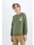 Erkek Çocuk Oversize Geniş Kalıp Bisiklet Yaka Sırt Baskılı Sweatshirt C9803A824WN 4