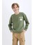 Erkek Çocuk Oversize Geniş Kalıp Bisiklet Yaka Sırt Baskılı Sweatshirt C9803A824WN 5