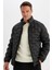 Su İtici Slim Fit Şişme Mont Dar Kesim Dik Yaka Fermuarlı Cepli Kapitone D1234AX24WN 1