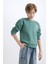 Erkek Çocuk Oversize Geniş Kalıp Bisiklet Yaka Sırt Baskılı Kalın Sweatshirt D1912A824WN 3