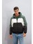 Slim Fit Dar Kesim Renk Bloklu Astarlı Kapüşonlu Fermuarlı Cepli Şişme Mont N4530AZ24AU 3