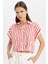 Crop Çizgili Kısa Kollu Poplin Gömlek C8748AX24SM 1