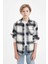 Erkek Çocuk Oversize Geniş Kalıp Polo Yaka Flanel Kareli Gömlek C9076A824WN 4