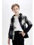 Erkek Çocuk Oversize Geniş Kalıp Kapüşonlu Flanel Uzun Kollu Gömlek C7510A824WN 4