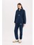 Oversize Geniş Kalıp Fermuarlı Dik Yaka Nakışlı Polar Sweatshirt Y2649AZ24WN 2