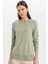 Yumuşak Dokulu Bisiklet Yaka Reglan Kol Basic Düz Triko Kazak I6913AZ24WN 1