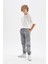 Erkek Çocuk Beli Bağcıklı Cepli Lastikli Paça Jogger Jean Pantolon C4601A824AU 5