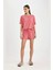 Fall in Love Pijama Takımı Ribana Kısa Kollu Üst Beli Lastikli Şort Alt B8732AX24SM 1