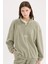 Oversize Geniş Kalıp Fermuarlı Dik Yaka Nakışlı Polar Sweatshirt Y2649AZ24WN 1