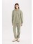 Oversize Geniş Kalıp Fermuarlı Dik Yaka Nakışlı Polar Sweatshirt Y2649AZ24WN 2
