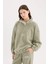 Oversize Geniş Kalıp Fermuarlı Dik Yaka Nakışlı Polar Sweatshirt Y2649AZ24WN 3
