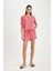 Fall in Love Pijama Takımı Ribana Kısa Kollu Üst Beli Lastikli Şort Alt B8732AX24SM 2