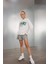 Kız Çocuk Relax Fit Bisiklet Yaka Baskılı Okul Sweatshirt C6868A824AU 2