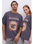 Unisex Ramones Oversize Geniş Kalıp Bisiklet Yaka Kısa Kollu Yıkamalı Soluk Efektli Tişört C3773AX24SM 1