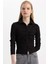 Slim Fit Dar Kesim Polo Yaka Basic Düz Fitilli Kaşkorse Uzun Kollu Tişört C1326AX24SP 1
