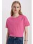 Regular Fit Bisiklet Yaka Penye Basic Düz Kısa Kollu Tişört W9584AZ24SM 1