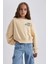 Kız Çocuk Oversize Geniş Kalıp Bisiklet Yaka Baskılı Sweatshirt A6158A823AU 1