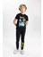 Erkek Çocuk Batman Pijama Takımı Kısa Kollu Üst Beli Lastikli Uzun Alt B5575A824SP 4