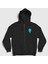 Unisex Siyah Ateş ve Su Oyun Watergirl Sevgili Fermuarlı Kapüşonlu Sweatshirt 1