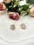 Özel Seri Zirkon Taşlı Plaka Detay Çoklu Görünüm Küpe (18K Gold 1,5x1,5cm) 2