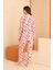 Pembe Çiçekli Önden Düğmeli Pijama Takımı 2