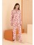 Pembe Çiçekli Önden Düğmeli Pijama Takımı 3