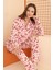 Pembe Çiçekli Önden Düğmeli Pijama Takımı 4