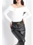 Ceylinmoda Kemer Detay Madonna Yaka Bluz Beyaz - 7221.1918. 3