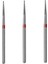 3'lü Elmas Freze Uç Freze Ucu Huni Kısa Kırmızı 0.27 mm Freze 1