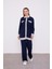 Düğme Detaylı Pantalon Takım 10078-1 Lacivert 1