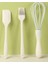 3'Lü Silikon Pratik Pasta Tatlı Yapma Seti ( Çırpıcı- Fırça-Spatula) Kremrengi 1