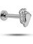 925 Ayar Gümüş Rodyumlu Minimal Zirkon Taşlı Ayak Izi Tragus Piercing Küpe 1