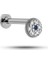925 Ayar Gümüş Rodyumlu Minimal Çiçek Tragus Piercing Küpe 1