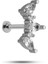 925 Ayar Gümüş Rodyumlu Minimal 3'lü Damla Taşlı Tragus Piercing Küpe 1